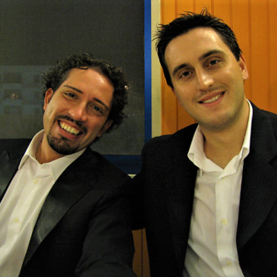Luigi Solidoro con il musicologo, tenore e vocal coach Matteo Dalle Fratte
