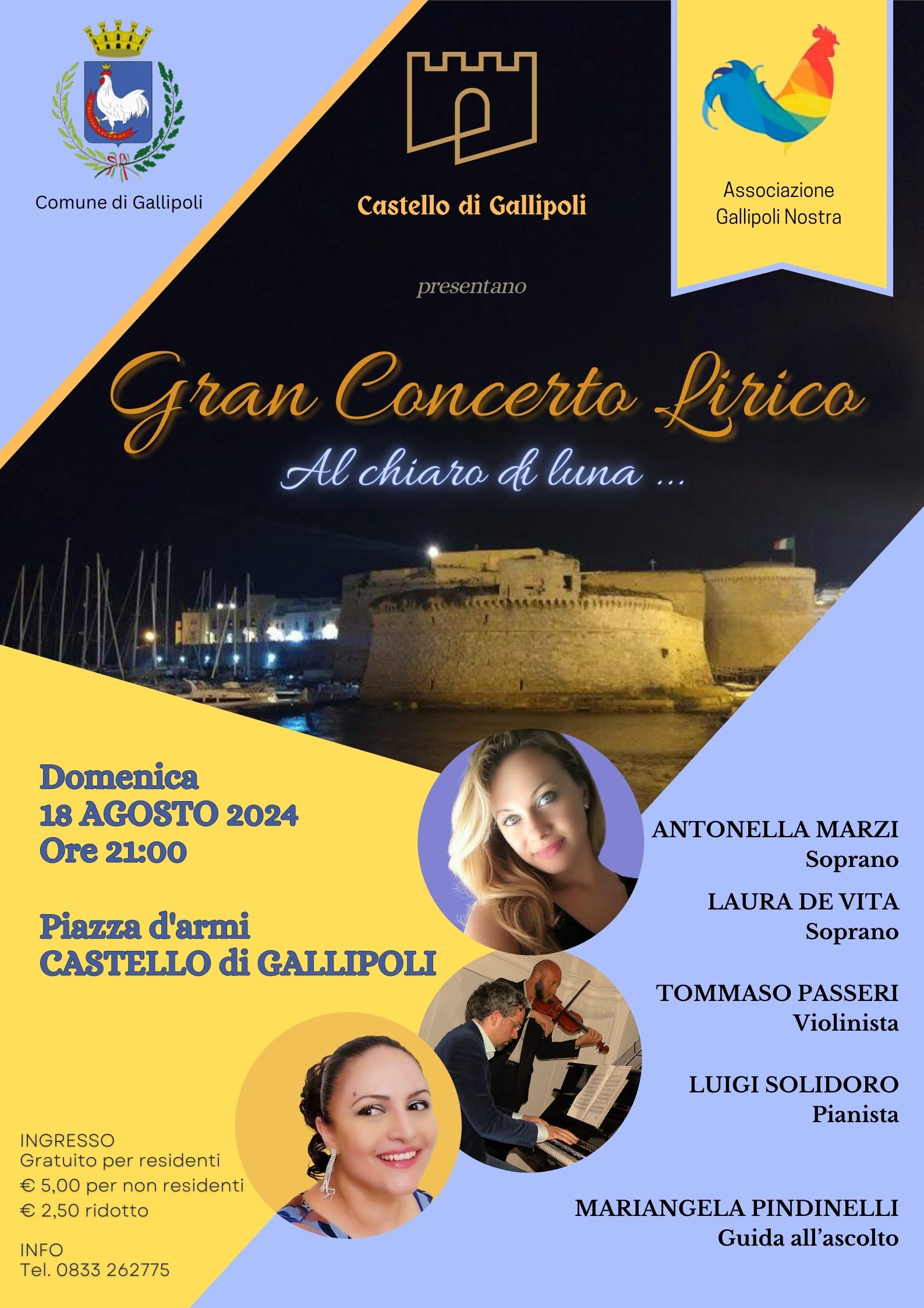 locandina concerto al castello di Gallipoli