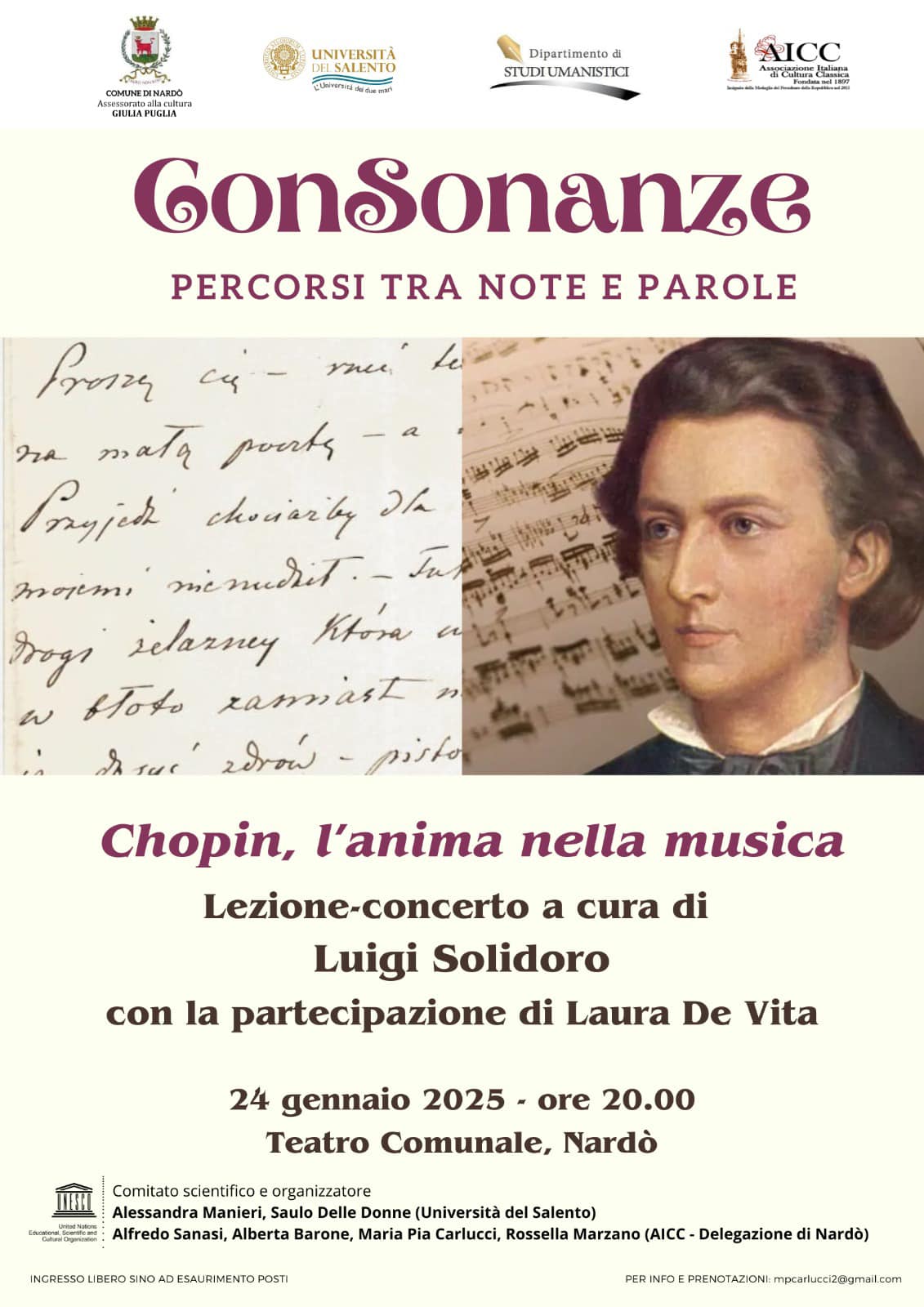 locandina lezione concerto di Luigi Solidoro CHOPIN